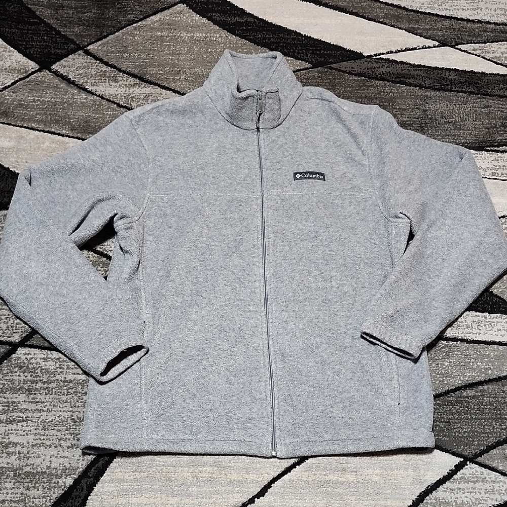 COLUMBIA GRAY FLEECE FULL-ZIP CUSTOMIZE HEM JACKET